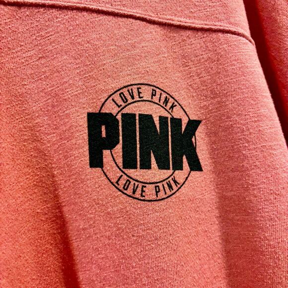 PINK Victoria Secret Over-Sized Crew Neck Sweatshirt, Pink and White, Size M - Picture 5 of 6